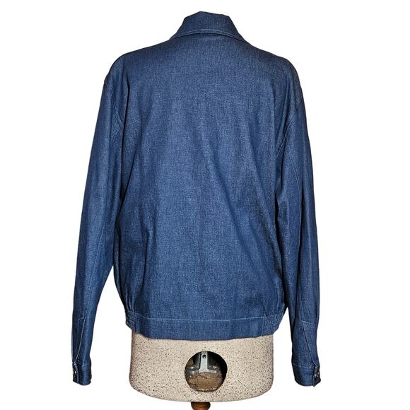 Denim Embroidered Full Zip Jacket Size 14/ Large - Picture 2 of 3